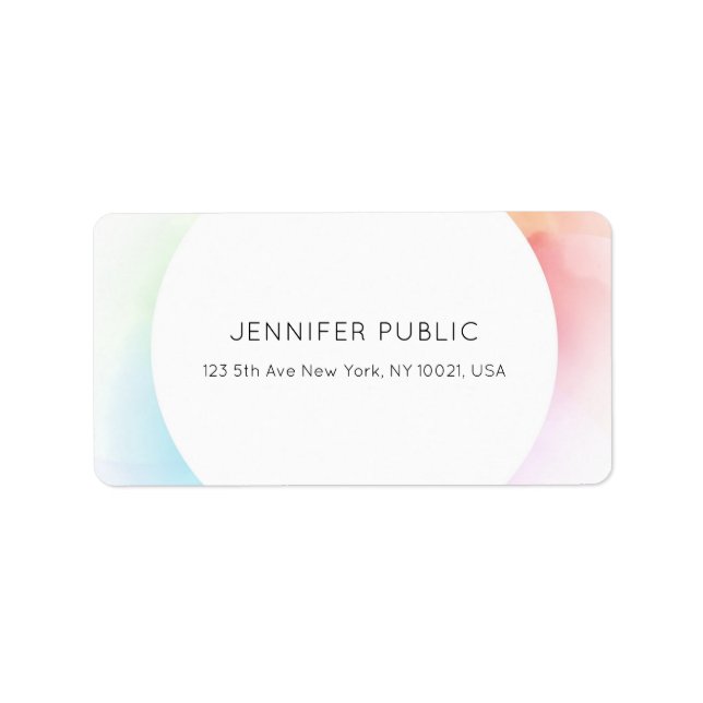 Modern Simple Elegant Colours Professional Templat Label (Front)