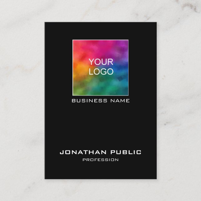 Modern Simple Elegant Company Logo Profile Business Card (Front)
