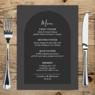Modern Simple Elegant Dark Grey Arch  Menu