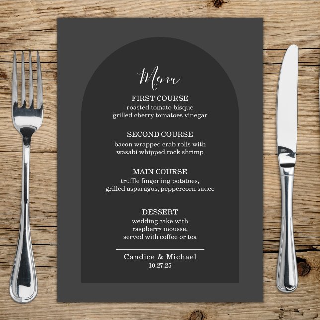 Modern Simple Elegant Dark Grey Arch  Menu (Creator Uploaded)