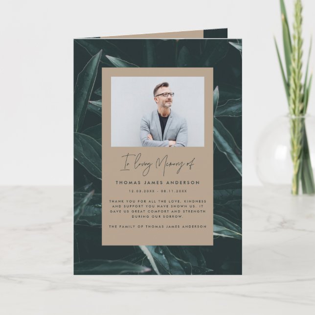 Modern simple elegant funeral program (Front)