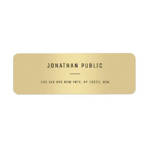 Modern Simple Elegant Gold Look Minimalist Return Return Address Label