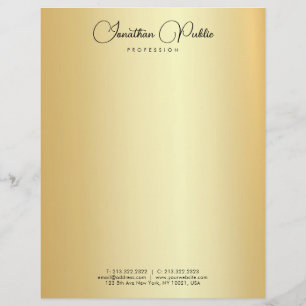 Modern Simple Elegant Gold Template Calligraphed Custom Letterhead