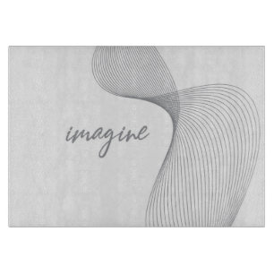 Modern, simple, elegant graphic design of Imagine Cutting Board