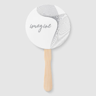 Modern, simple, elegant graphic design of Imagine Hand Fan