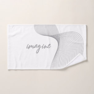 Modern, simple, elegant graphic design of Imagine Hand Towel