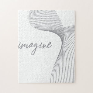 Modern, simple, elegant graphic design of Imagine Jigsaw Puzzle