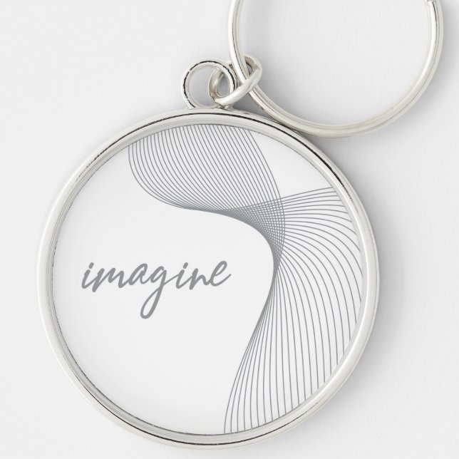 Modern, simple, elegant graphic design of Imagine Key Ring (Front)