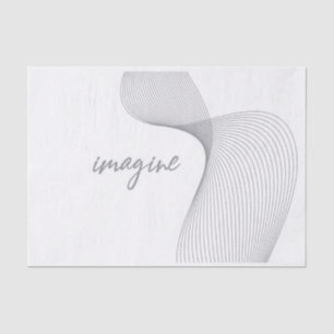 Modern, simple, elegant graphic design of Imagine Tissue Paper