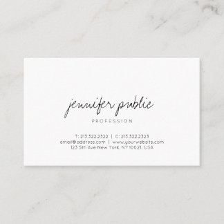 Modern Simple Elegant Handwritten Script Template Business Card