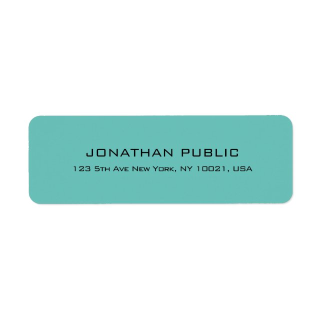 Modern Simple Elegant Light Teal Return Address Label (Front)