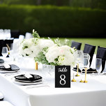 Modern Simple Elegant Matte Black White Wedding Table Number<br><div class="desc">For the modern, elegant and minimalist couple. This design is simple yet versatile; all typography is customisable, as well as, the elegant matte black background. For you to choose the font, font size and table name if desired. (Please do not use copyrighted names) to match your wedding or special event...</div>