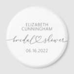 Modern Simple Elegant Minimal Heart Bridal Shower Magnet<br><div class="desc">This simple and modern design is composed of sans serif and playful cursive typography with doodle hearts. Perfect for wedding bridal showeer party favours.</div>