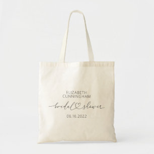 Modern Simple Elegant Minimal Heart Bridal Shower Tote Bag