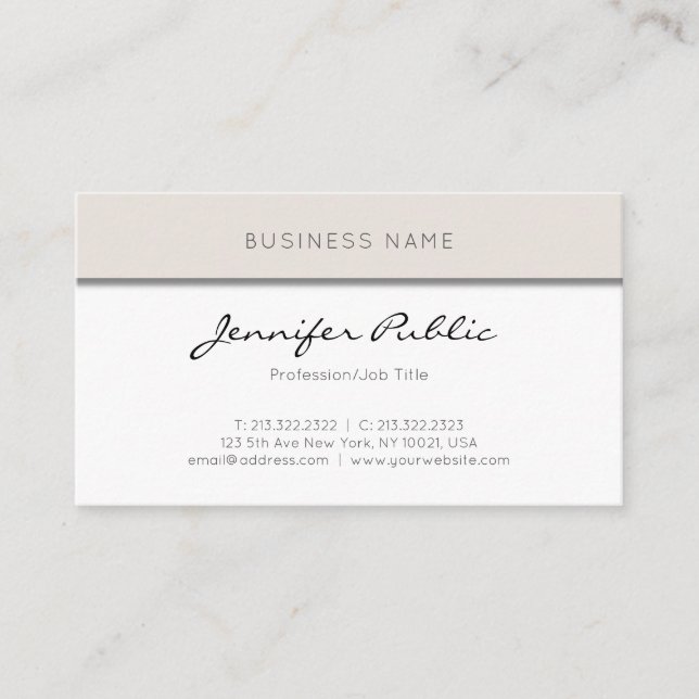 Modern Simple Elegant Minimalist Professional Cool Business Card (Front)