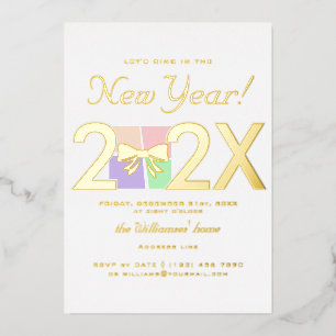 Modern Simple Elegant New Year's Eve Gift Box Bow
