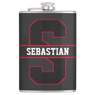 Modern Simple Elegant Personalised Monogram Hip Flask
