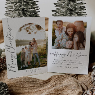 Modern Simple Elegant Photo Family Holiday Card