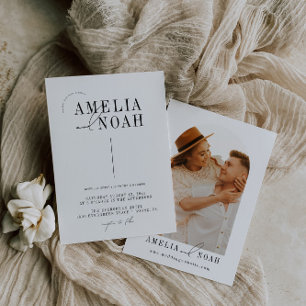 Modern Simple Elegant Photo Wedding Invitation