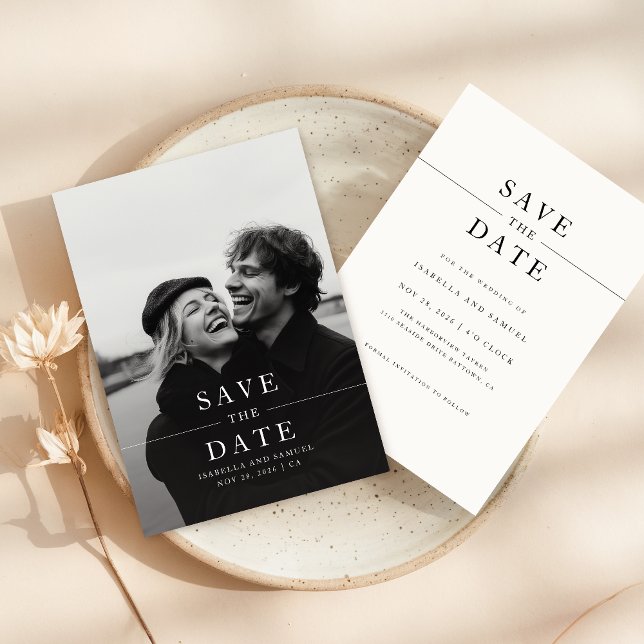 Modern Simple Elegant Photo Wedding Save The Date Invitation (Creator Uploaded)