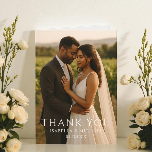 Modern Simple Elegant Photo Wedding Thank You (Creator Uploaded)