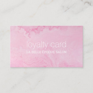 Modern Simple Elegant Pink Marble Salon Loyalty Card