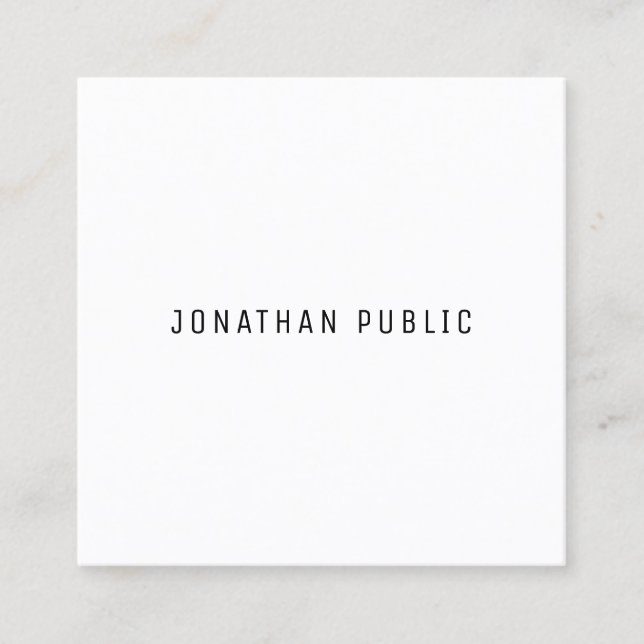Modern Simple Elegant Professional Template Trendy Square Business Card (Front)