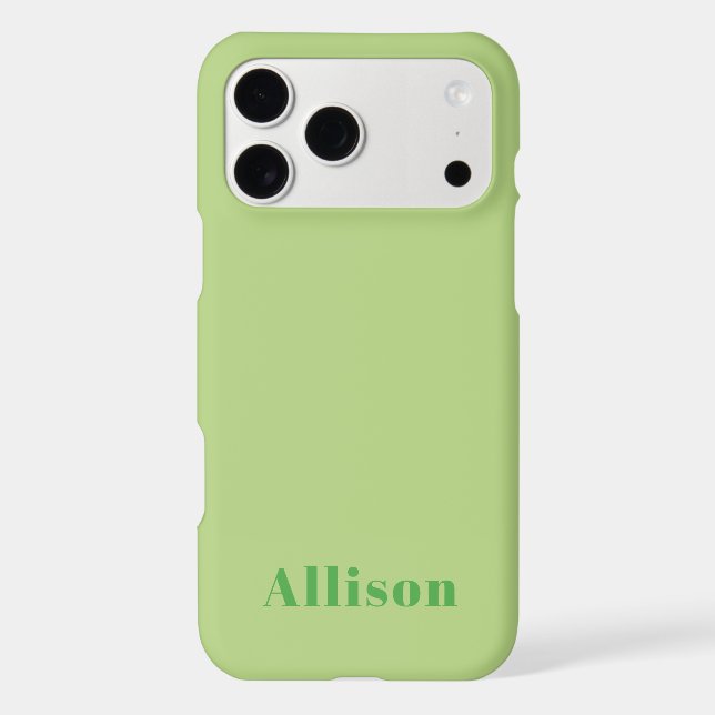 Modern Simple Elegant Sage Green Stylish Monogram (Back)