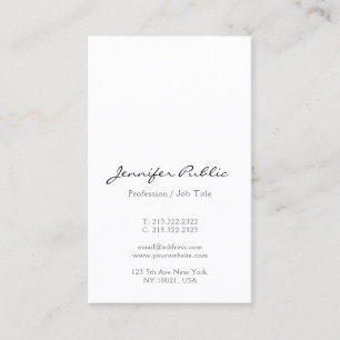 Modern Simple Elegant Script Name Trendy Vertical Business Card