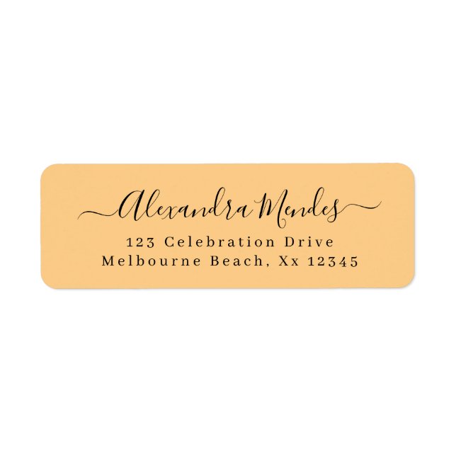 Modern simple elegant script return address label (Front)