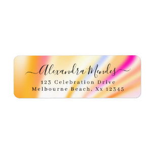 Modern simple elegant script return address label