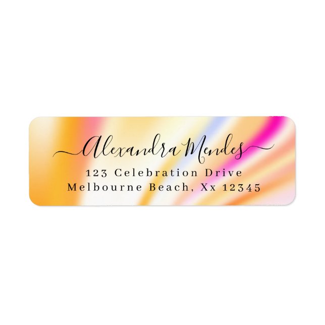 Modern simple elegant script return address label (Front)