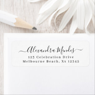 Modern simple elegant script return address return address label