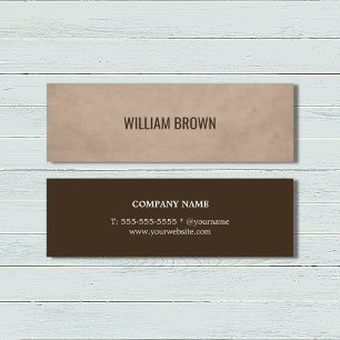 Modern Simple Elegant Texture Brown Consultant Mini Business Card