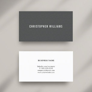 Modern Simple Elegant Texture Grey Consultant Business Card