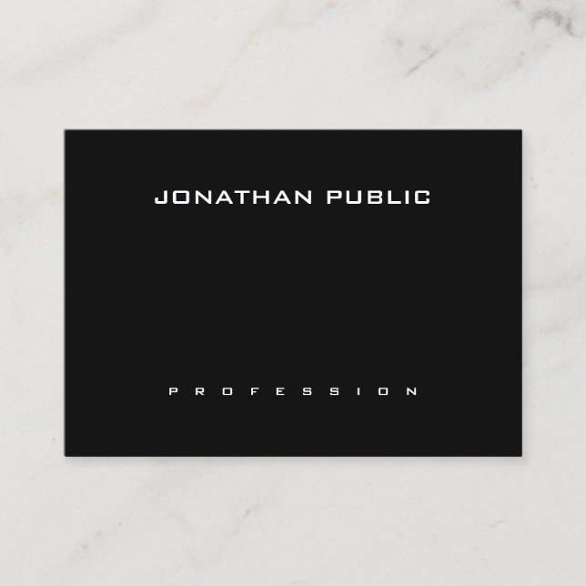 Modern Simple Elegant Trendy Black White Template Business Card (Front)