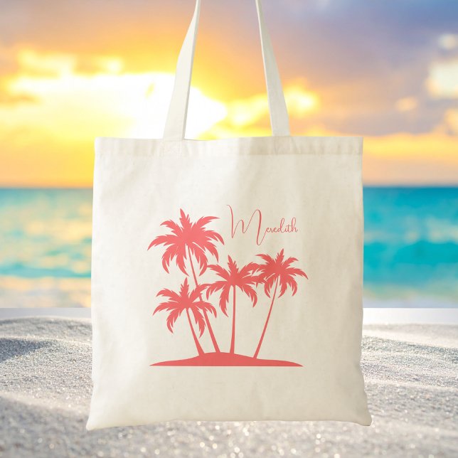 Modern Simple Elegant Tropical Palm Trees Tote Bag (Creator Uploaded)