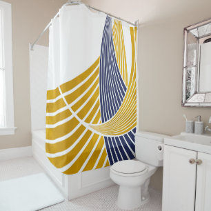 Modern, simple, elegant, waves, lines, stripes shower curtain