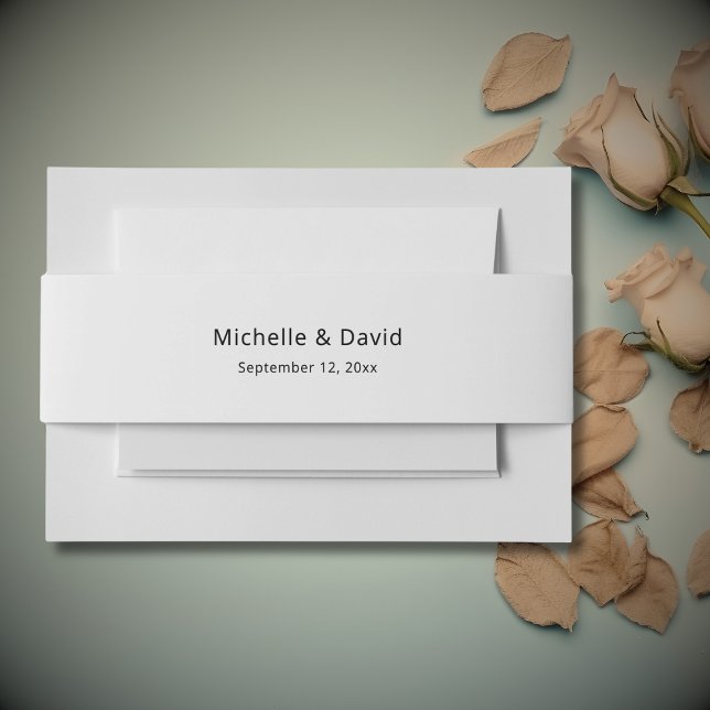 Modern Simple Elegant Wedding  Invitation Belly Band (Creator Uploaded)