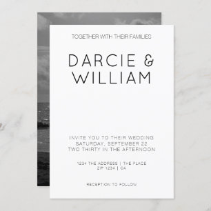 Modern Simple Elegant Wedding Personalised Photo Invitation