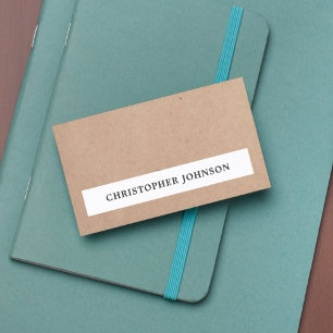 Modern Simple Elegant White Stripe Kraft Paper Business Card