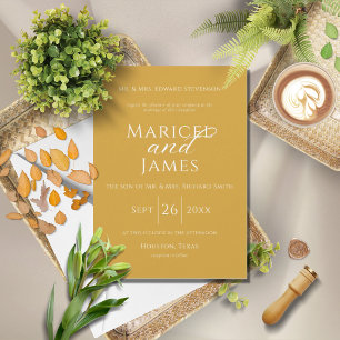 Modern Simple Elegant Yellow Wedding Invitation