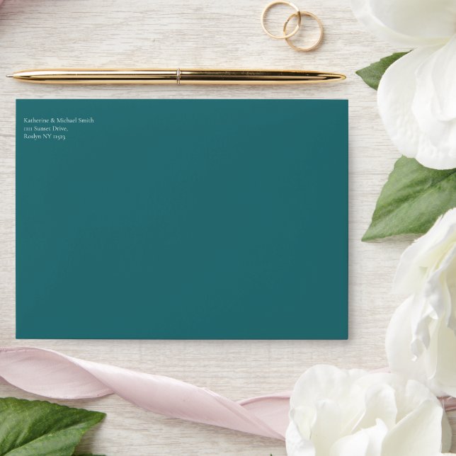 Modern Simple Emerald Green Wedding- Envelope (Wedding)