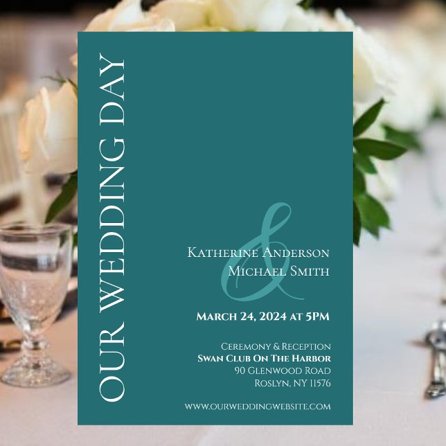 Modern Simple Emerald Green Wedding- Invitation (Modern Simple Emerald Green Wedding- Invitation)