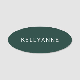 Modern Simple Employee Green Magnetic Name Tag
