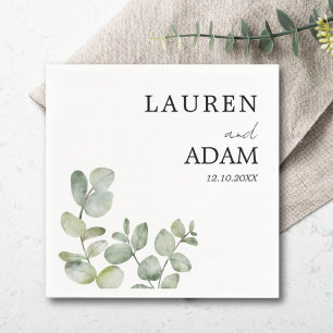 Modern Simple Eucalyptus Greenery Wedding Napkin