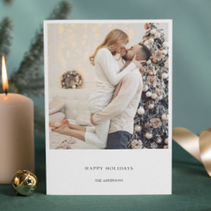 Modern Simple Family Christmas Photo  Holiday Card