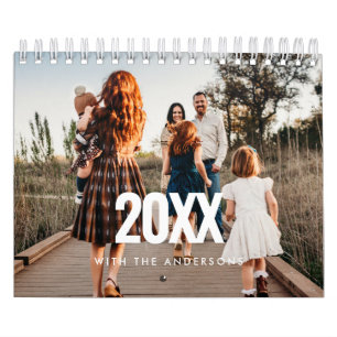 Modern simple family photo 2026 calendar
