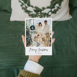 Modern Simple  Family Photo   Merry Christmas 