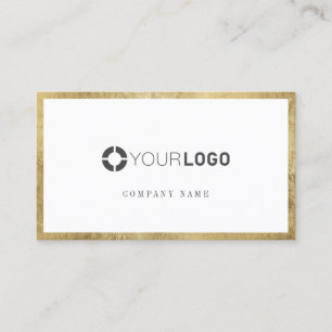 Modern simple faux gold border company logo business card